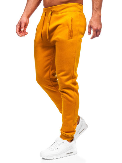 Spodnie męskie joggery dresowe camelowe Denley XW01