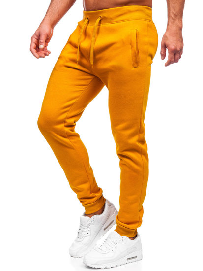 Spodnie męskie joggery dresowe camelowe Denley XW01-A
