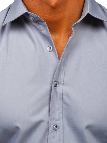Szara koszula męska z krótkim rękawem Bolf 7501