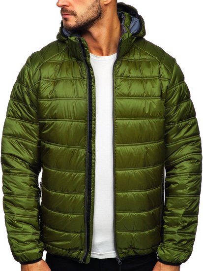 Zielona pikowana przejściowa kurtka męska sportowa Denley BK111