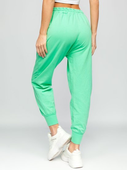 Zielone spodnie dresowe damskie Denley 0011