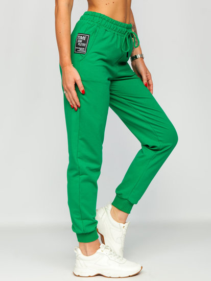Zielone spodnie dresowe damskie Denley VE34