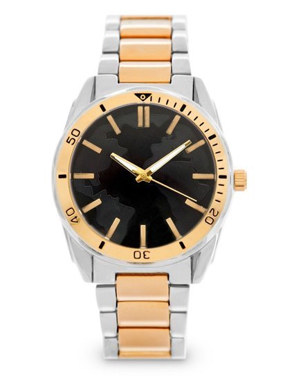 Złoty zegarek męski na rękę stalowy Denley 5690-2