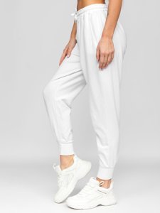 Białe spodnie dresowe damskie Denley 0011