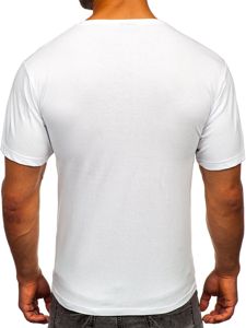 Biały t-shirt męski z nadrukiem Bolf 142170