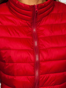 Bordowa pikowana kurtka damska przejściowa Denley 23037