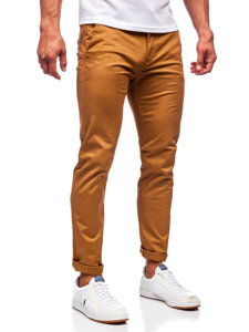 Camelowe chinosy spodnie męskie Denley KA6807-17
