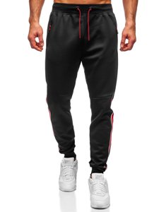 Czarne joggery dresowe spodnie męskie Denley K20025