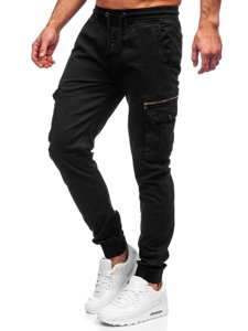 Czarne spodnie joggery bojówki męskie Denley CT6706S0