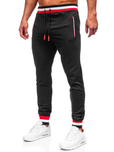 Czarne spodnie męskie joggery dresowe Denley 7034