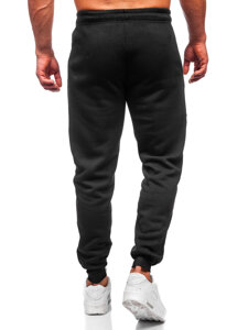Czarne spodnie męskie joggery dresowe Denley JX6205