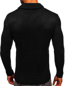 Czarny sweter męski ze stójką Denley MM6018