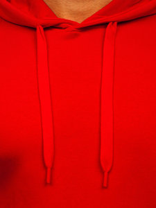 Czerwona z kapturem gruba bluza męska kangurka Bolf 1004