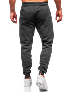 Grafitowe spodnie męskie joggery dresowe Denley JX6205