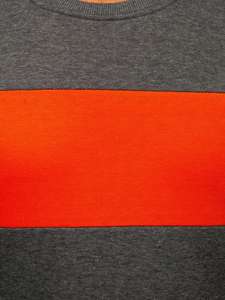 Grafitowo-pomarańczowa bluza męska bez kaptura Denley 2021
