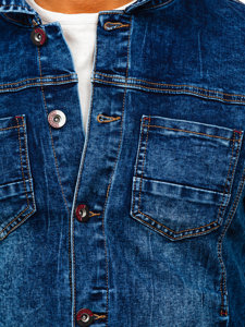Granatowa jeansowa kurtka męska Denley RC85147W1