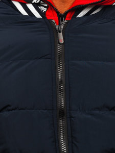 Granatowa pikowana kurtka męska zimowa Denley 6900