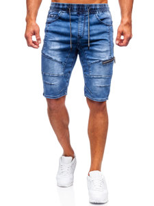 Granatowe jeansowe krótkie spodenki męskie Denley KG3600-3