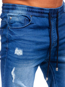 Granatowe krótkie spodenki jeansowe męskie Denley MP00601BS