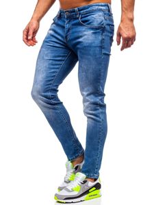 Granatowe spodnie jeansowe męskie skinny fit Denley KX507