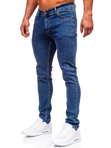 Granatowe spodnie jeansowe męskie slim fit Denley DP52