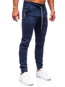 Granatowe spodnie joggery męskie Denley KA1219