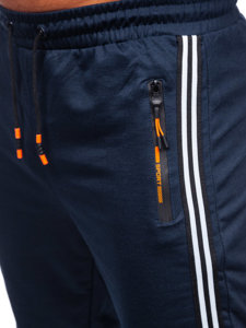 Granatowe spodnie męskie joggery dresowe Denley K10338