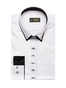 Koszula męska elegancka z długim rękawem biała Bolf 3708