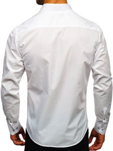 Koszula męska elegancka z długim rękawem biała Bolf 4705G