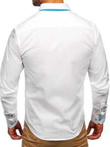 Koszula męska elegancka z długim rękawem biała Bolf 4744