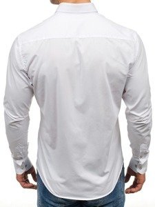 Koszula męska elegancka z długim rękawem biała Bolf 7722