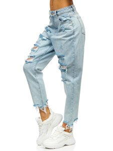 Niebieskie spodnie jeansowe damskie mom fit Denley WL1689