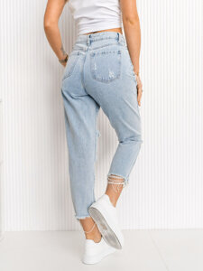 Niebieskie spodnie jeansowe damskie mom fit Denley WL2100