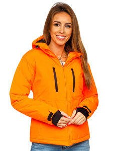 Pomarańczowa kurtka zimowa damska sportowa Denley HH012