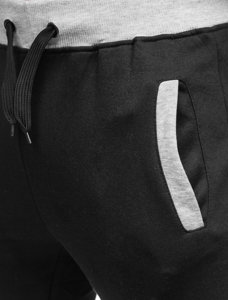 Spodnie dresowe męskie czarne Denley AK13-1