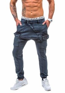 Spodnie jeansowe baggy męskie granatowe Denley 191