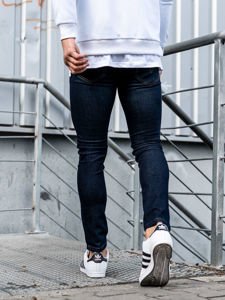 Spodnie jeansowe męskie skinny fit atramentowe Denley 61827