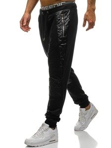 Spodnie męskie dresowe joggery czarne Denley 3779