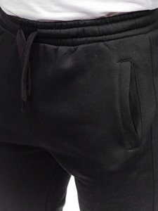 Spodnie męskie joggery dresowe czarne Denley CK01