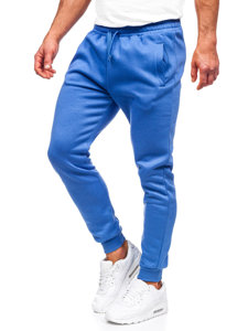 Spodnie męskie joggery dresowe niebieskie Denley CK01