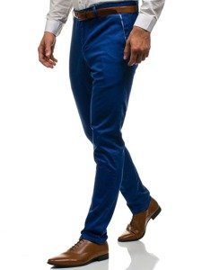 Spodnie wizytowe męskie niebieskie Denley 4326