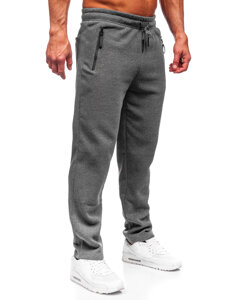Szare spodnie męskie dresowe nadwymiarowe Denley JX9826