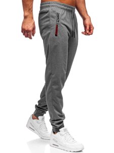 Szare spodnie męskie joggery dresowe Denley JX9515