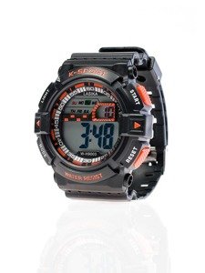 Zegarek na rękę czarno-pomarańczowy Denley 9003