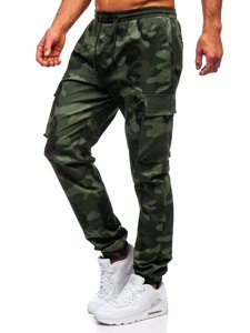 Zielone spodnie joggery bojówki męskie Denley 702
