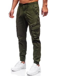 Zielone spodnie joggery bojówki męskie Denley CT6707S0